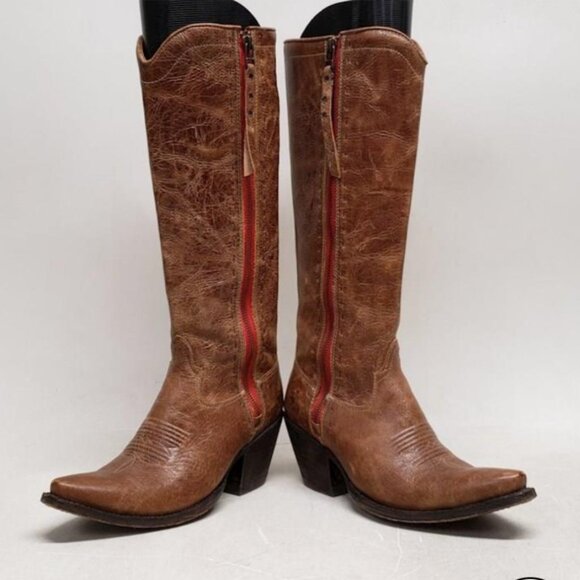 Ariat Women's Brown Leather Pointed Toe Boots - Size 7.5B - Picture 4 of 6